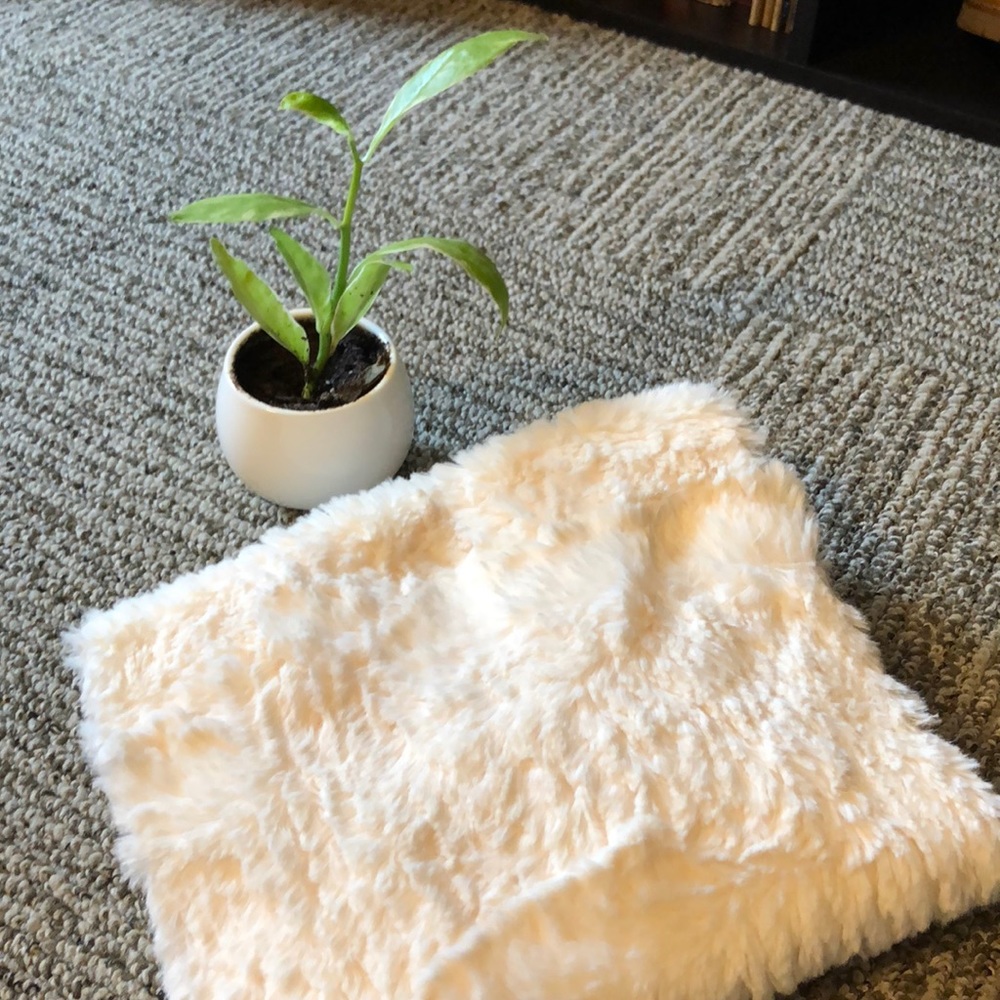 SUPER soft white faux fur infinity scarf
